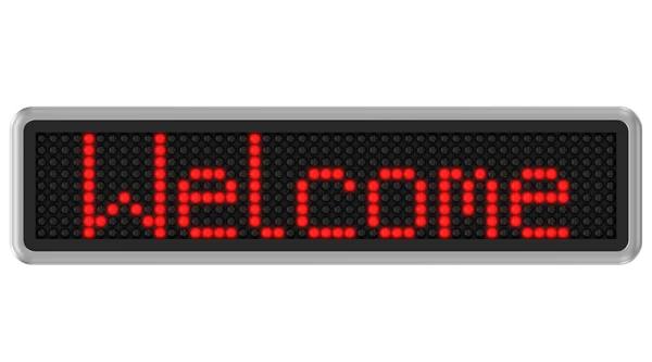 Led dot display with welcome text message — Stock Photo, Image