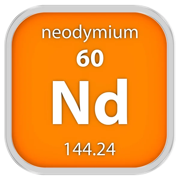 Neodymium materiële teken — Stockfoto