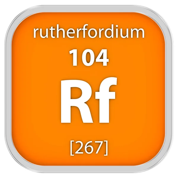 Segno materiale Rutherfordium — Foto Stock