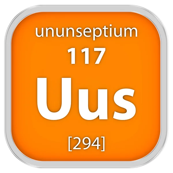 Ununseptium materiële teken — Stockfoto