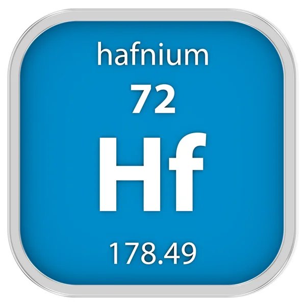 Hafnium-Materialzeichen — Stockfoto