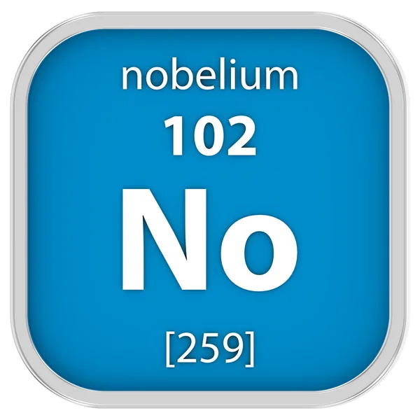 Sinal material nobelium — Fotografia de Stock