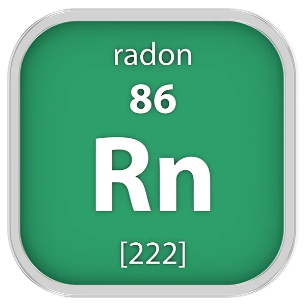 Radon materiële teken — Stockfoto