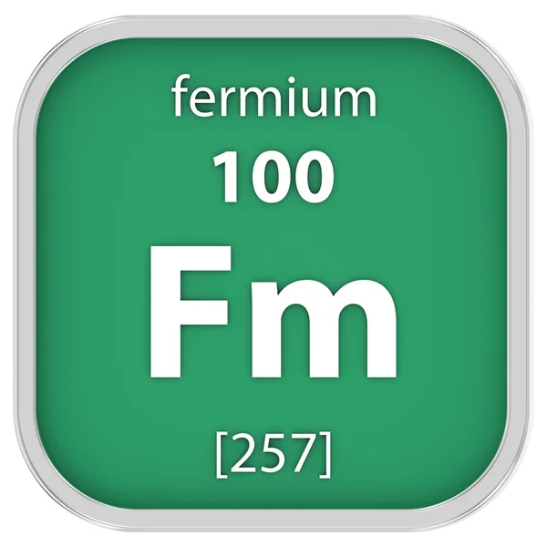 Materiał znak: Fermium — Zdjęcie stockowe