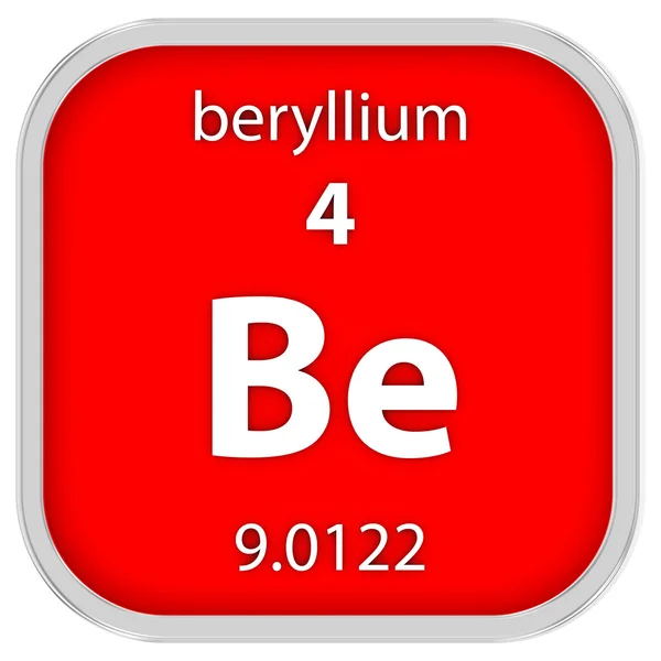 Beryllium-Materialzeichen — Stockfoto