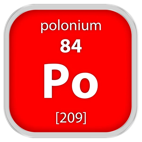 Polonium-Materialzeichen — Stockfoto