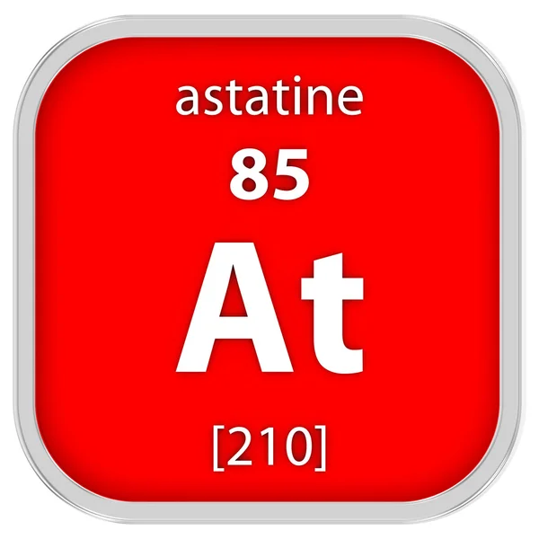 Astatine матеріал знак — стокове фото