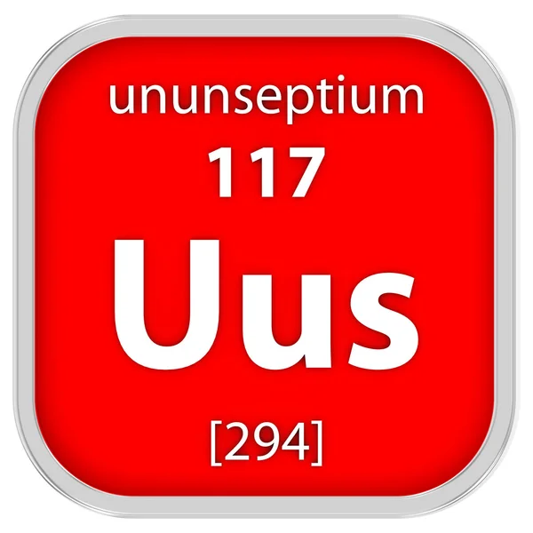 Ununseptium materiał znak — Zdjęcie stockowe