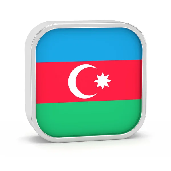 Ázerbájdžánská vlajka znak. — Stock fotografie