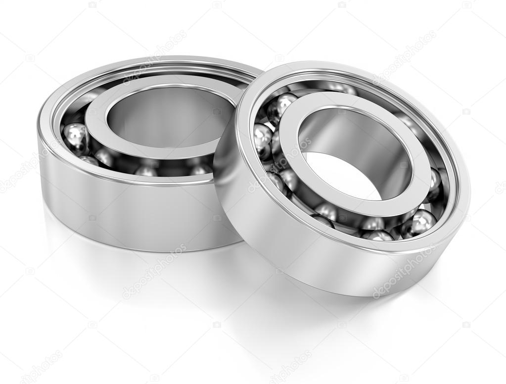 Ball Bearings over a white background