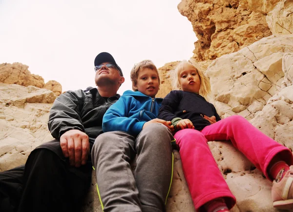 Portrait of father with two kids — Stock Photo, Image