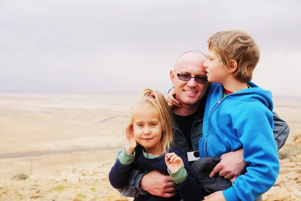 Portrait of father with two kids — Stock Photo, Image