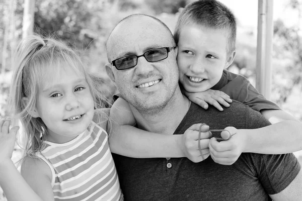 Father with cute kids — Stock Photo, Image