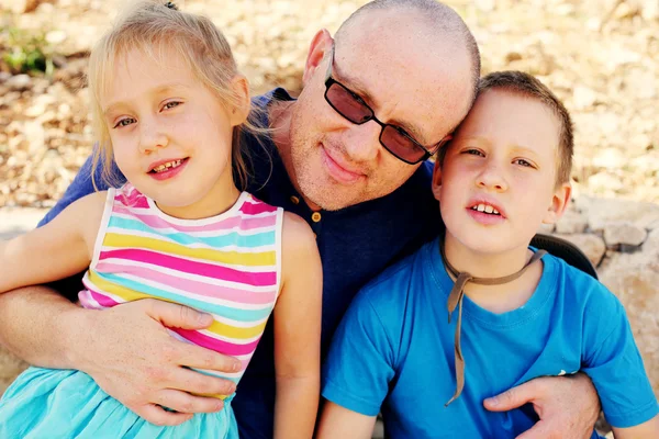 Father with cute kids — Stock Photo, Image