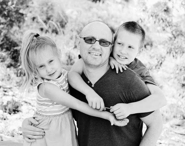 Father with cute kids — Stock Photo, Image