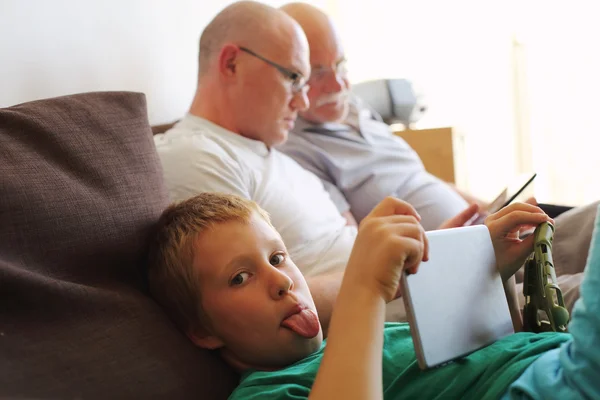 Vater, Großvater und Sohn — Stockfoto