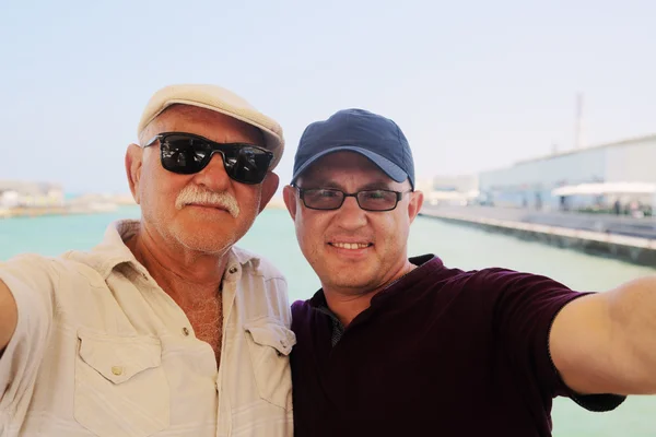 Retrato hijo y padre — Foto de Stock