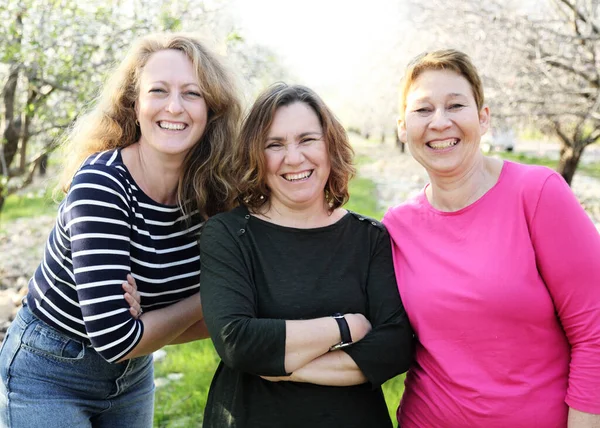 Gruppe Von Reif Weiblich Friends Draußen — Stockfoto