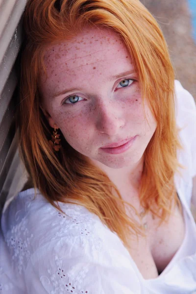 Beautiful young redhead girl — Stock Photo, Image