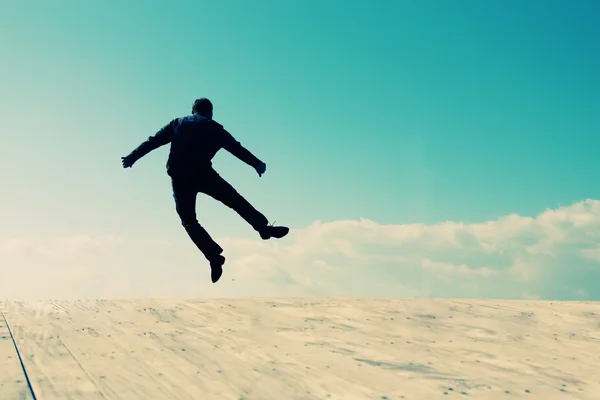 Lycklig hoppar man — Stockfoto