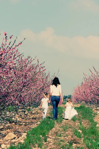 Mère et filles dans le parc — Photo