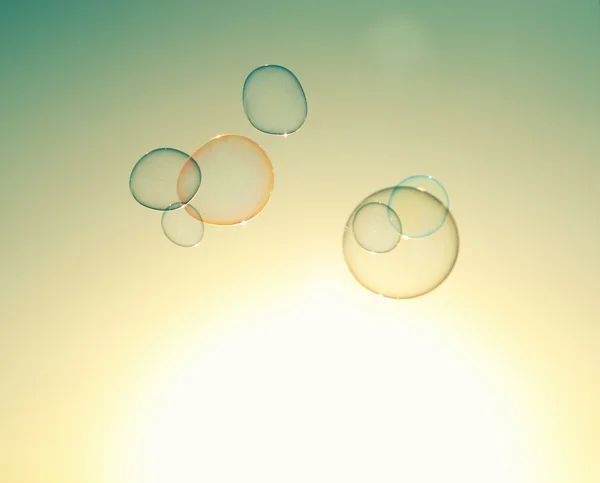 Soap bubbles in the air — Stock Photo, Image