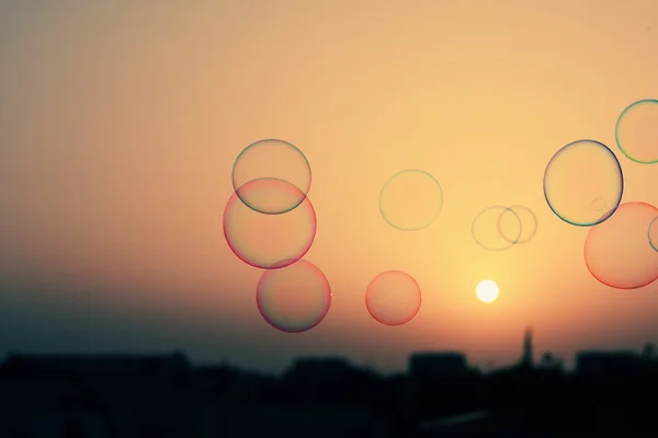 Soap bubbles in the air — Stock Photo, Image