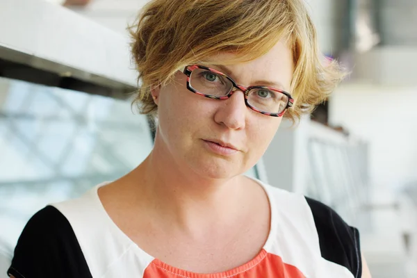 Blonde woman in eyeglasses — Stock Photo, Image