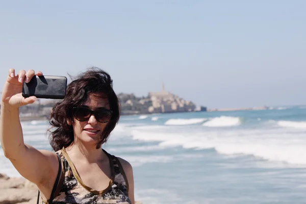 Retrato selfie de mujer hermosa — Foto de Stock