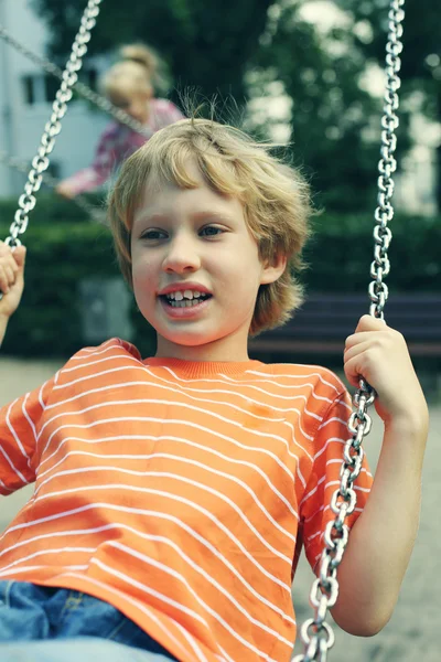 Happy little boy outdoors — Stock Photo, Image