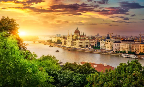 Nyári naplemente Magyarország — Stock Fotó