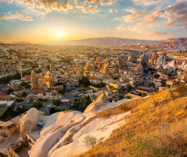 Goreme 'in panoramik görünümü