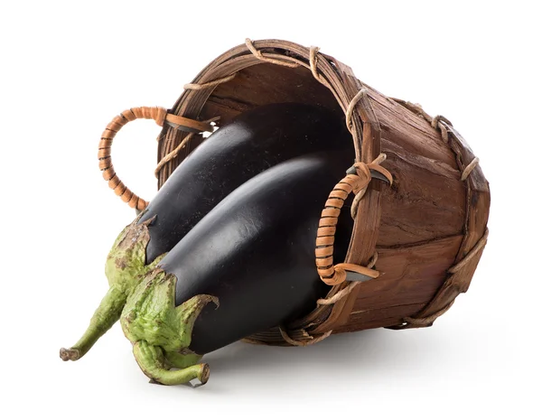 Eggplants in a basket — Stock Photo, Image