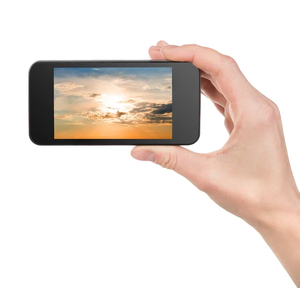 Sky in a phone — Stock Photo, Image