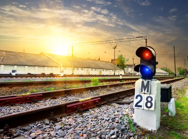 Railway semaphore — Stock Photo, Image