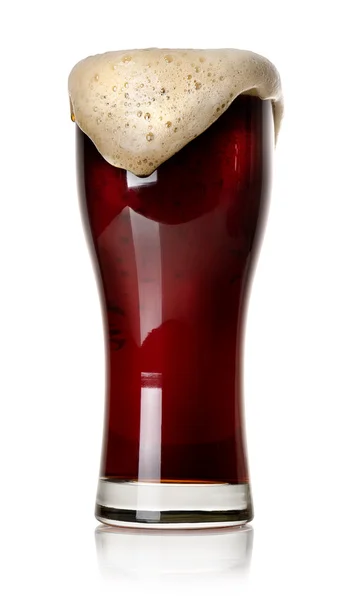 Froth on black beer — Stock Photo, Image