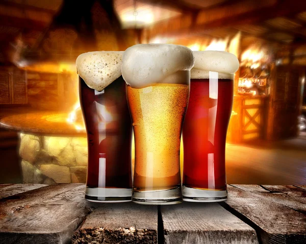 Piwo w barze — Zdjęcie stockowe