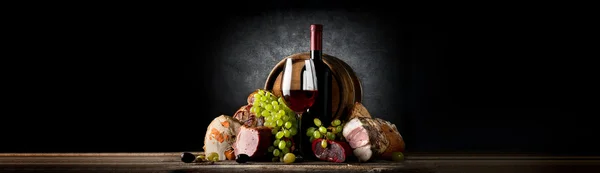 Composition with wine and food — Stock Photo, Image