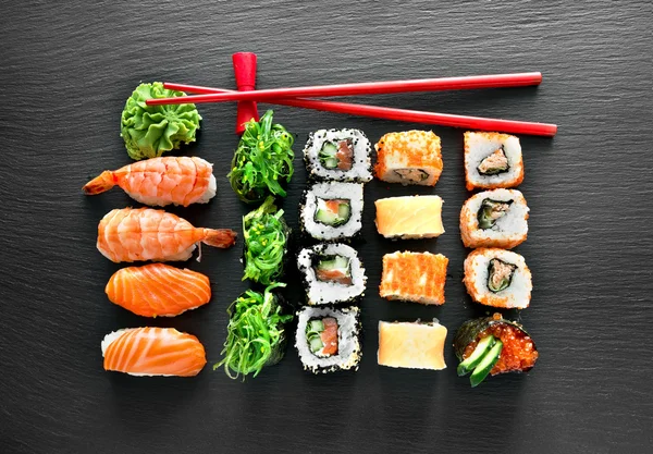 Sushi set and chopsticks — Stock Photo, Image