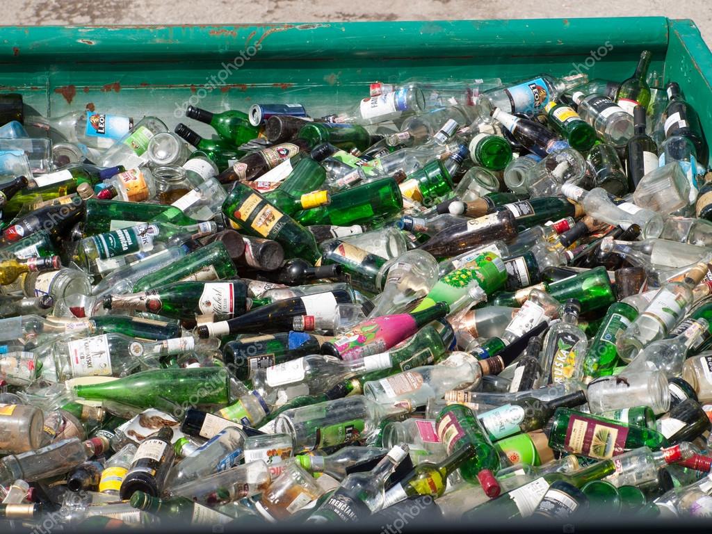 Pile of glass waste ready for recycling Stock Editorial Photo