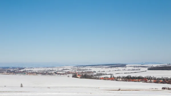 Панорама снежного зимнего пейзажа — стоковое фото