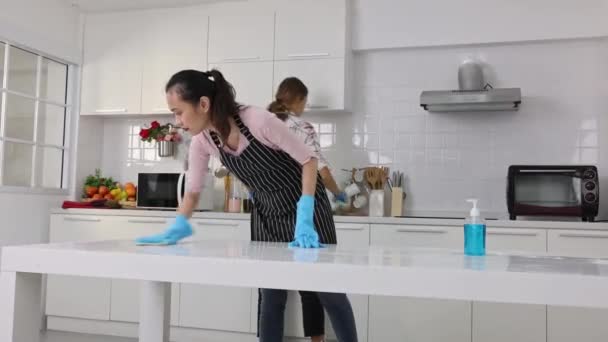 Kvinner Vasker Sammen Etter Laget Mat Som Par Gjør Det – stockvideo