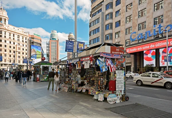 Gran via w Madrycie — Zdjęcie stockowe