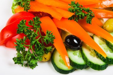 Lezzetli sebze salatası.