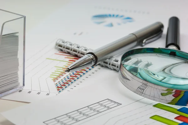 Diagram tabeller och dokument — Stockfoto