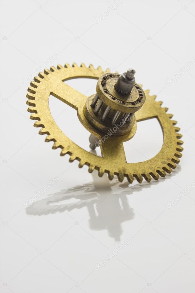 gears from old clock isolated on white background
