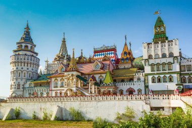 Izmailovo, Moskova, Rusya 'daki Kremlin' in güzel manzarası