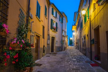 Evening streets of San Marino clipart