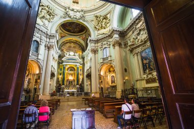 Interiors of church in Bologna clipart