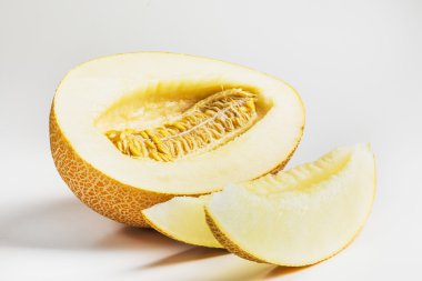 yellow melon on a white background
